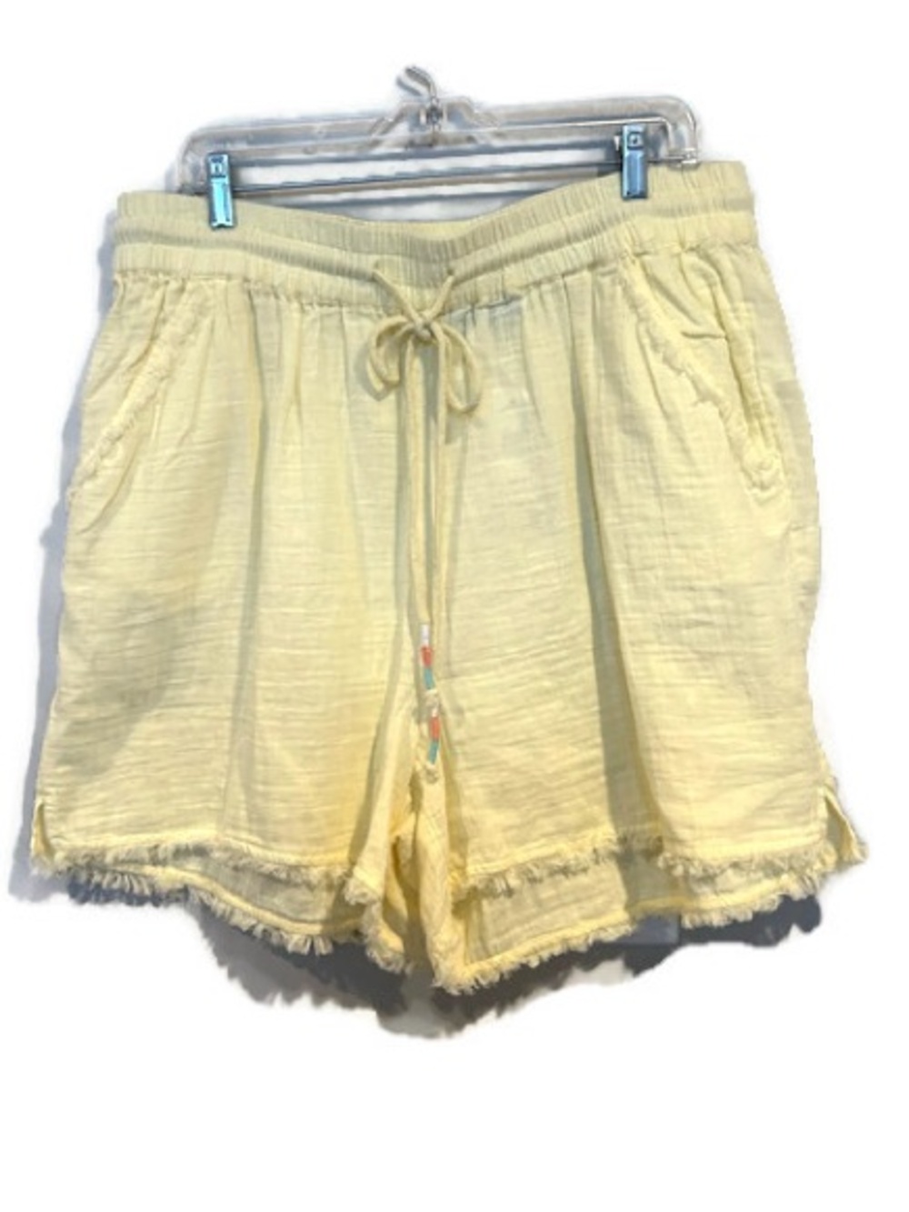 Lane Bryant Yellow Gauze New Beach Summer Shorts Size 16 Pockets - Picture 2 of 9